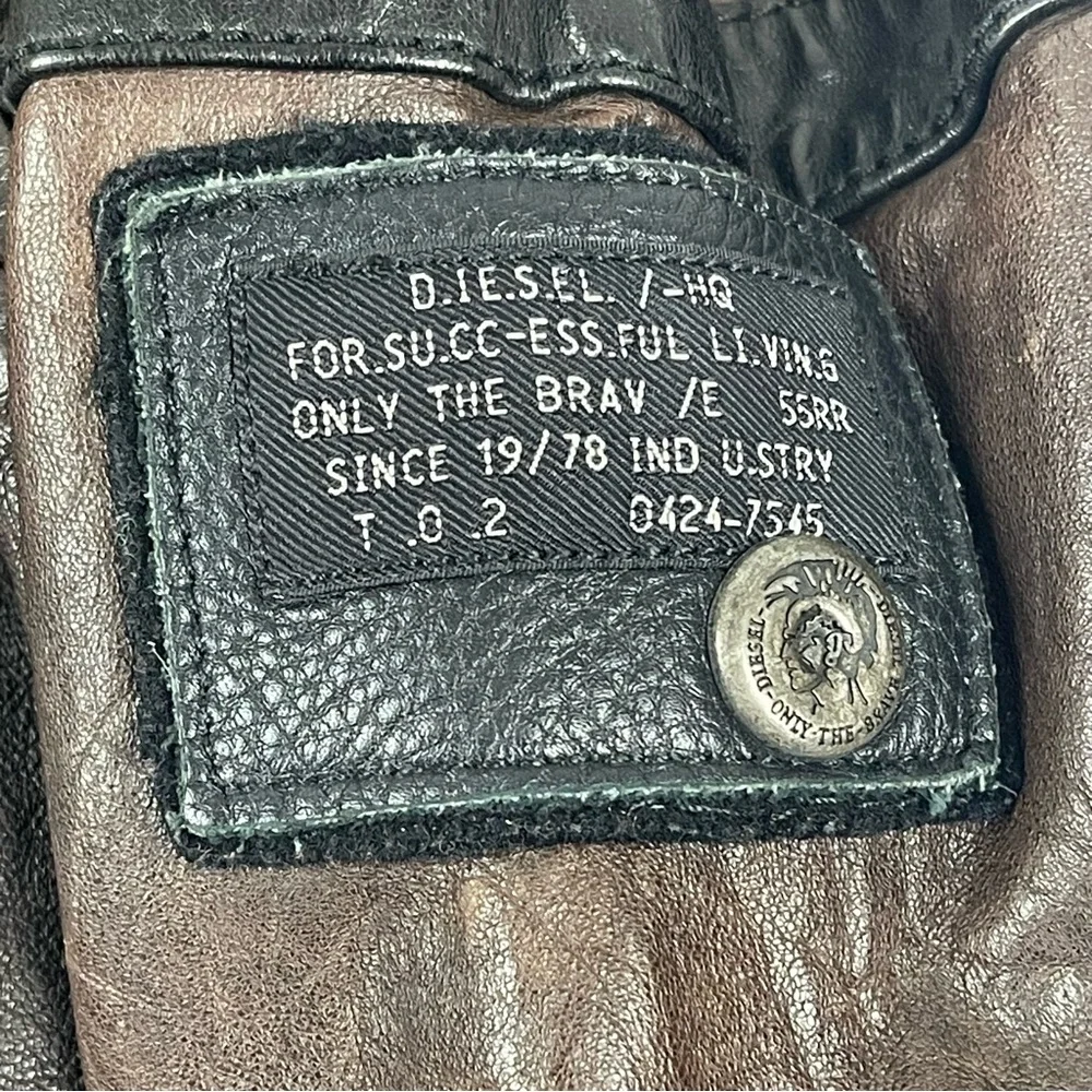 Diesel Vintage Multi-zip Sheep Leather Riders Jacket - Picture 10 of 12